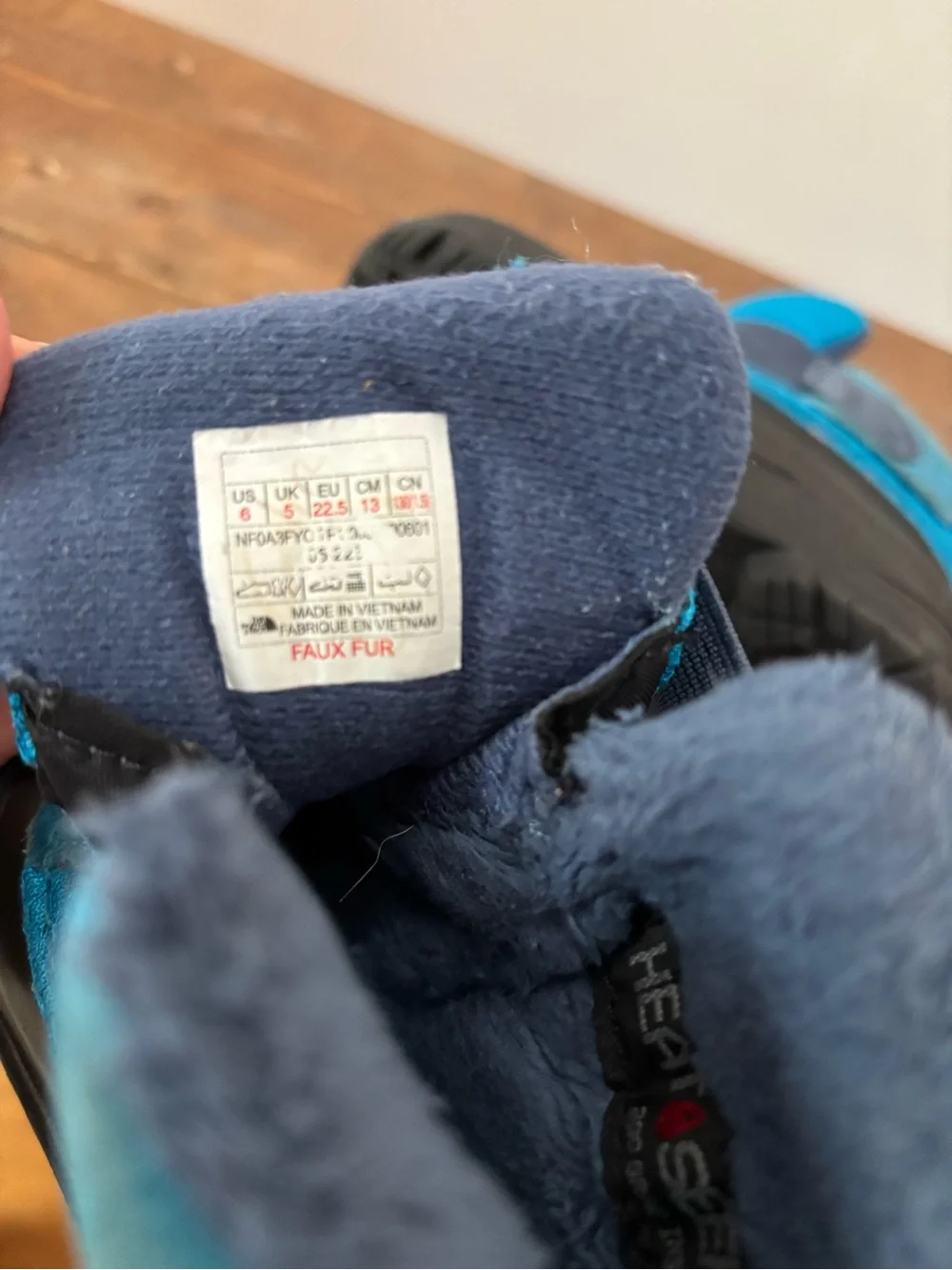 Toddler North Face Alpenglow Winter Snow Boots Blue Infant Size 6